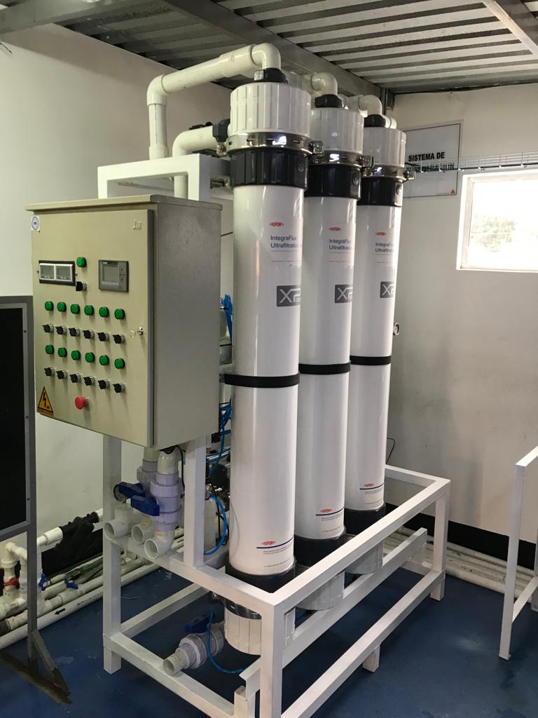 Sistema de ultrafiltración para agua lluvia 9m³/h, para agua industrial, empresa del sector químico y concretos 